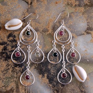 925 Sterling Silver Earring, Tourmaline Earring, Gemstone Earring, Handmade Jewelry, Fine Jewelry