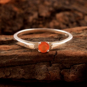 925 Sterling Silver Ring, Carnelian Ring, Stacking Women Ring, Gift For Her, Anniversary Ring, Silver Jewelry, Boho Ring