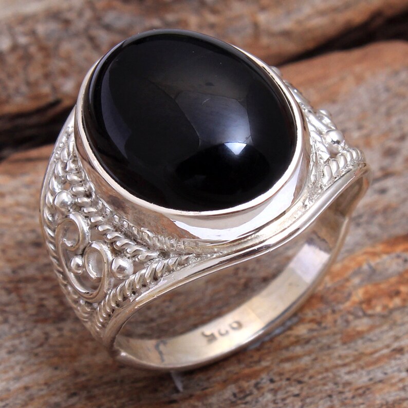 Natural Black Onyx Oval Shape Gemstone Ring For Father/'s Day Collection svr3401 925 Silver Hand Made Ring Jewelry Size US 7.75