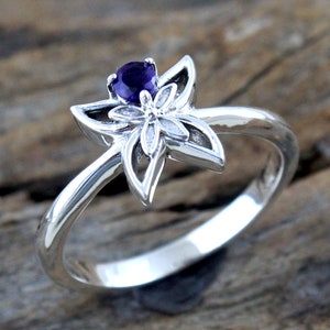Amethyst Gemstone Ring, 925 Sterling Silver Ring, Butterfly Ring, Designer Ring, Gift For Her, Stacking Ring