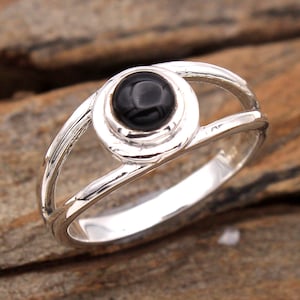 Solid 925 Sterling Silver Ring, Black Onyx Ring, Gemstone Ring, Gift For Her, Birthstone Ring, Women Ring, Silver Jewelry