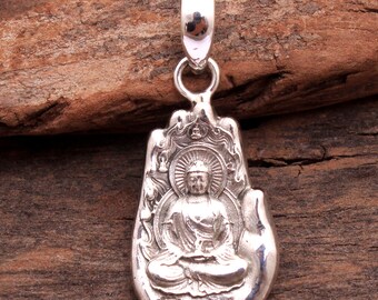 Buddha Hand Pendant, 925 Sterling Silver, Unique Gift, Anniversary Gift, Silver Jewelry, Unisex Pendant