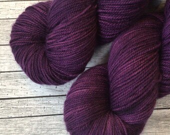 Purple Indie/Hand Dyed Yarn, Fingering/Sock Weight, MCN Sock Base, 80/10/10 Merino/Cashmere/Nylon, 380 yards/100 grams, Purple Kathy