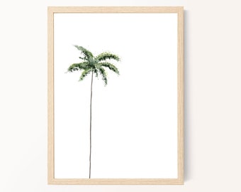 Minimalist Palm Tree Art Print: Tropical Home Decor
