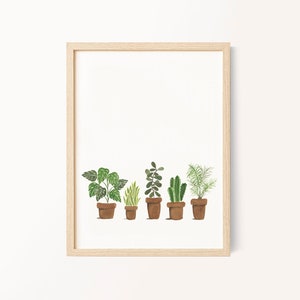 Plant Wall Art, Plant Watercolor Painting, Digital Download, Plant Gift, Boho Decor, Watercolor Print image 1