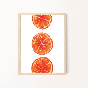 Botanical Orange Watercolor Painting - Fruit Art Print, FREE SHIPPING