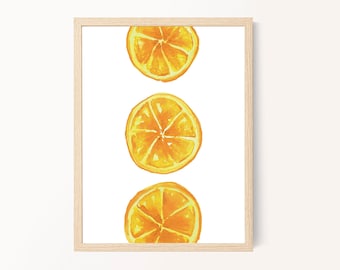 Lemon Watercolor Art Print: Farmhouse Kitchen Decor