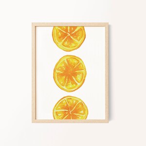 Vibrant Lemons Fruit Watercolor Art Print - Kitchen Wall Decor, FREE SHIPPING