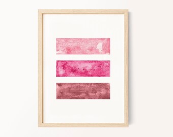 Pink Watercolor Abstract Art Print: Modern Wall Decor