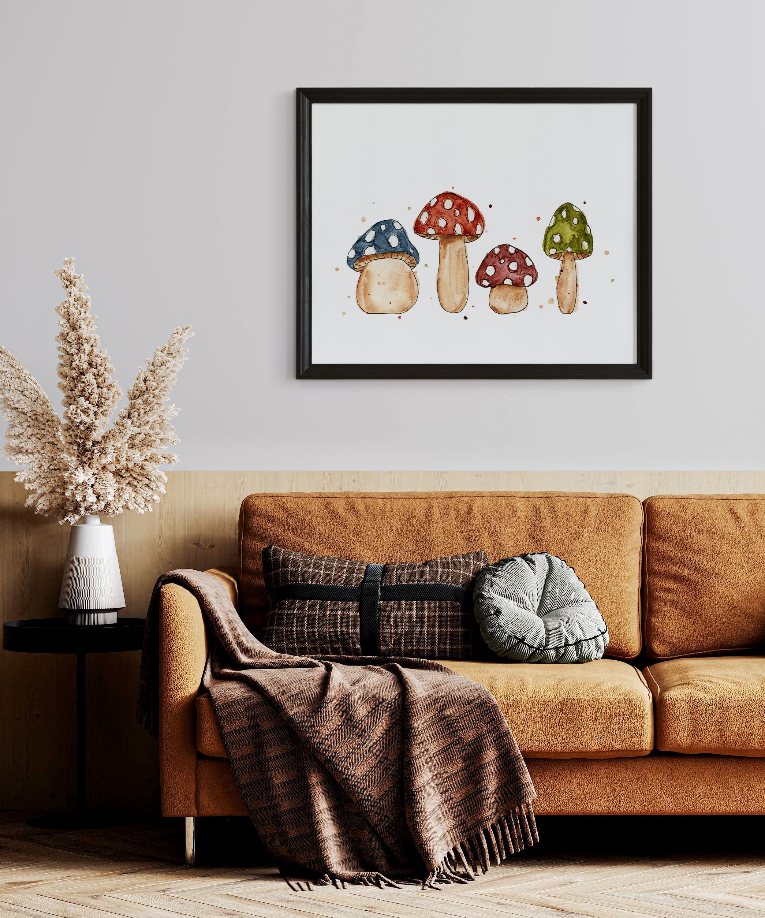 Whimsical Mushroom Watercolor Print – Cute Fungi Art – Nature-inspired ...