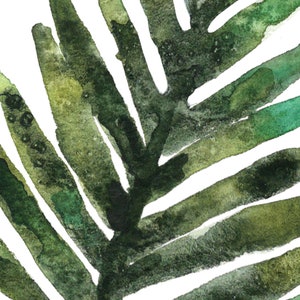 Palm Leaf Watercolor Painting, Digital Download, Palm Tree Art Print, Tropical Plant Wall Art, printable art, boho home decor image 9