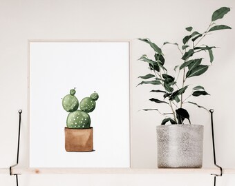 Watercolor Cactus Print: Southwestern Art, Boho Decor (Digital Download)