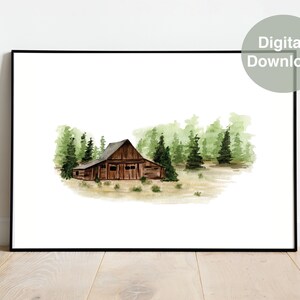 T.A. Moulton Barn Aquarell Druck, Grand Teton National Park Gemälde, OriginalGemälde, Reise Kunstdruck, DIGITALER DOWNLOAD