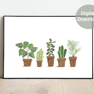 Botanical Print, Printable Watercolor Painting, Digital Download, Original Watercolor Painting, Wall Art, Plant Print, Botanical Decor