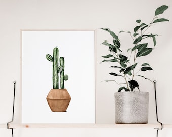 Cactus Watercolor Art Print: Desert Botanical Wall Decor