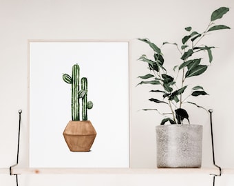 Cactus Decor, Cactus Print, Watercolor Painting, Cactus Painting, Cactus Decor, Southwestern wall art, Plant Lover Art, FREE SHIPPING