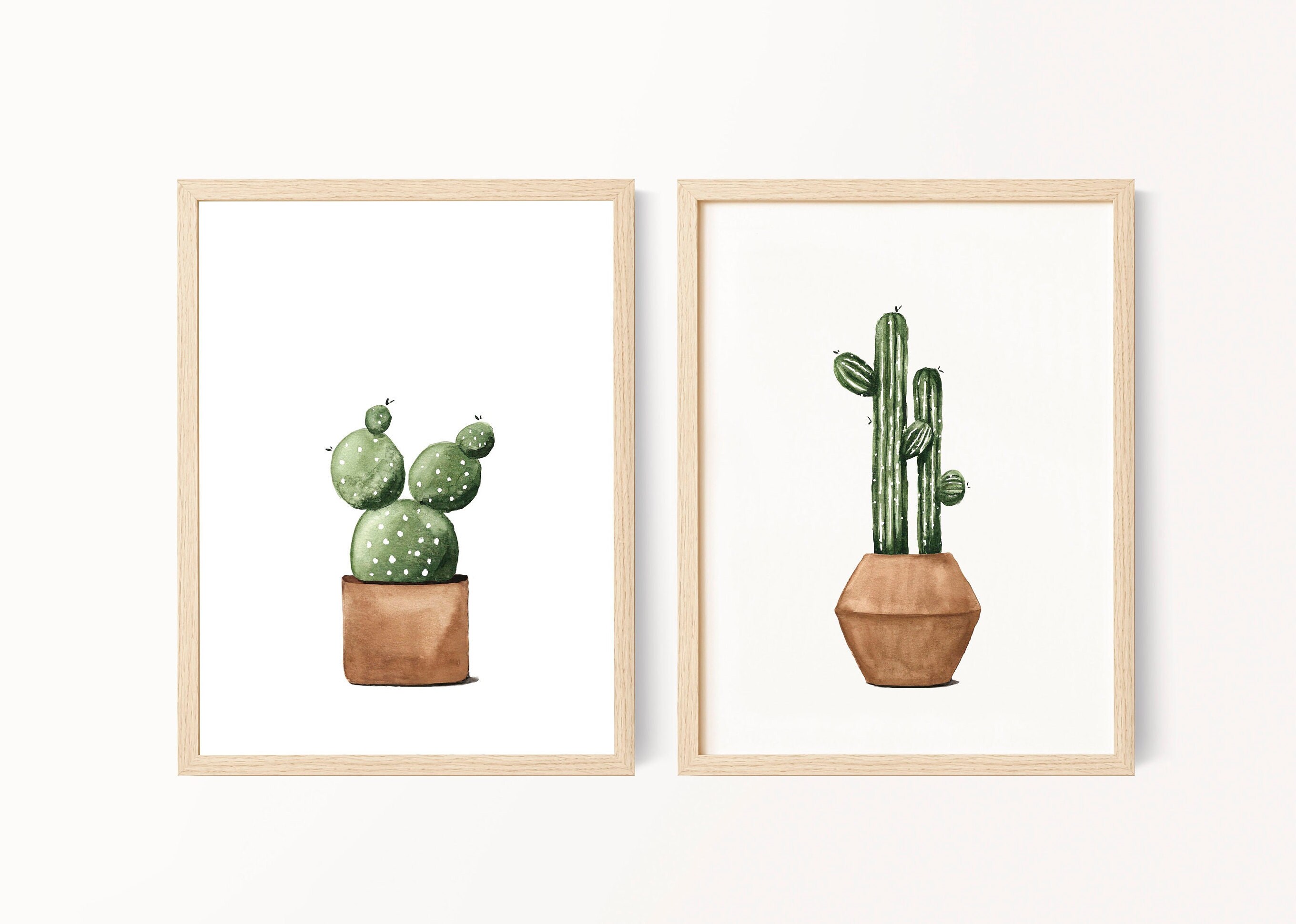 Cactus Watercolor Art Print Set: Desert Botanical Wall Decor - Etsy
