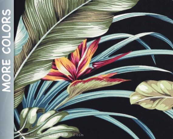 Hawaiian Tropical Cotton Barkcloth Fabric CORDED PILLOW ~Banana Leaves~