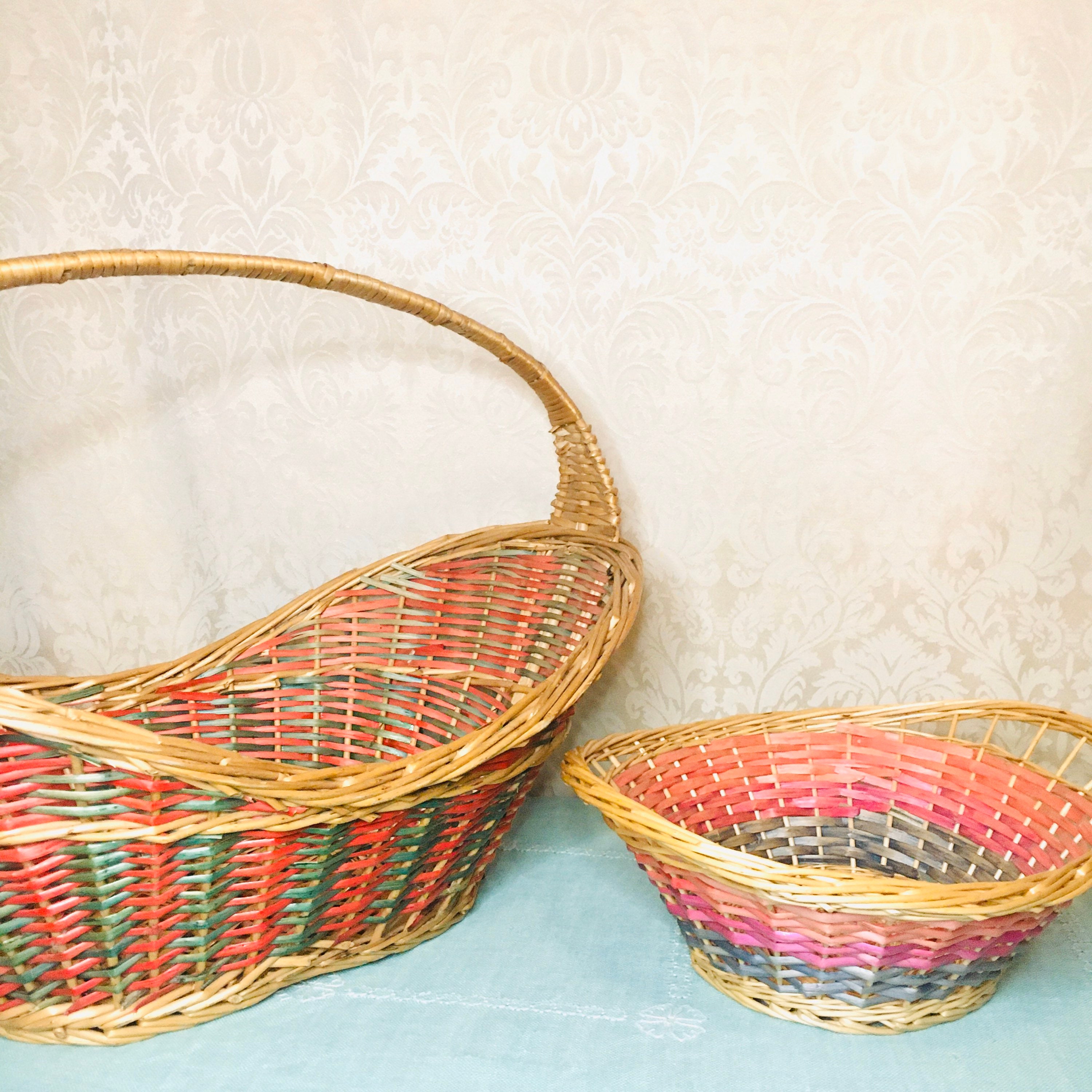 Baskets Storage & Organization Boho Wicker Rainbow Storage Basket etna