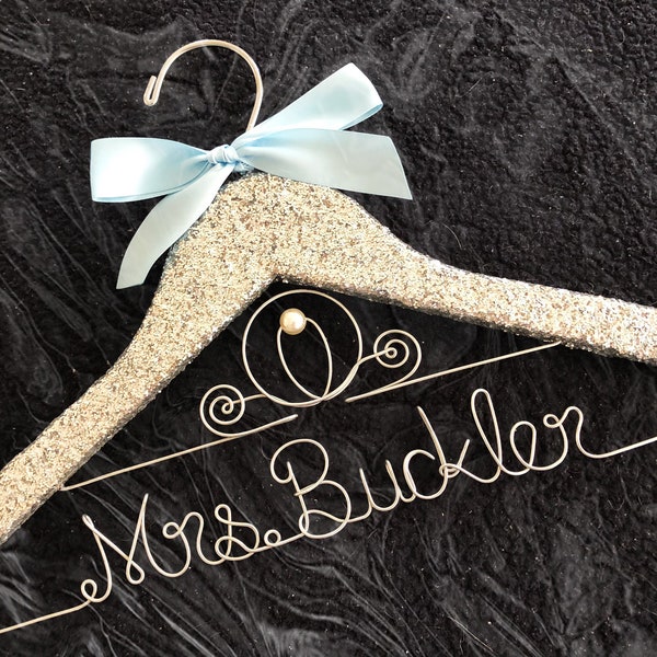 rose/gold/Glitter bride hanger,Disney,hanger, Princess Wedding hanger,Cinderella fairytale hanger, wedding hanger,wedding dress hanger