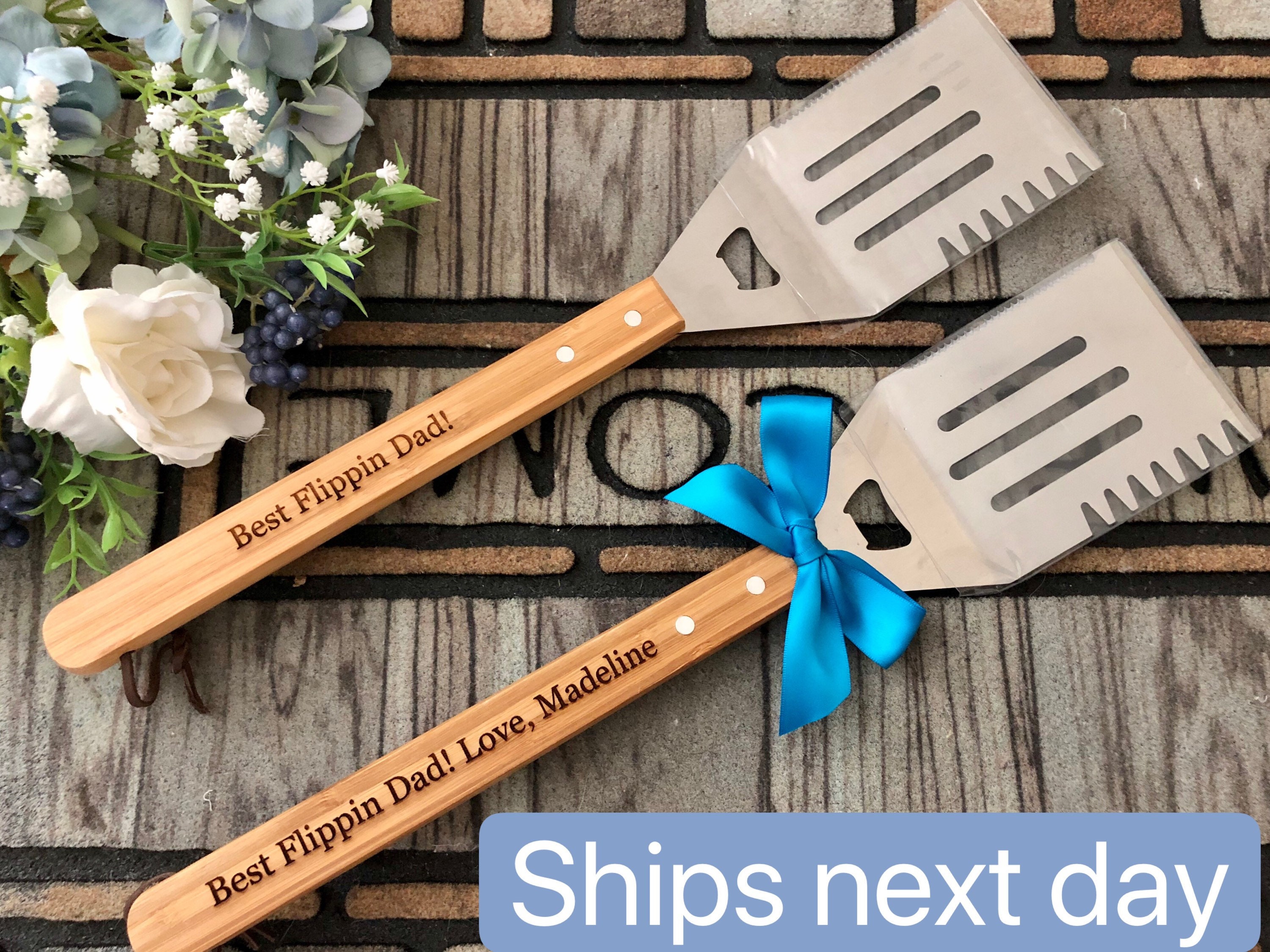 Father's day gift, Personalized Spatula, Grilling, BBQ, Bamboo Wo…