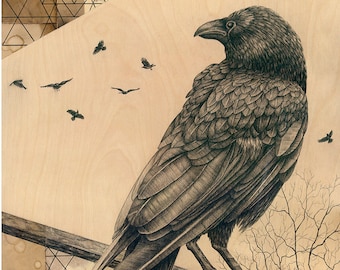 Westwaarts (kraaienkunstprint)