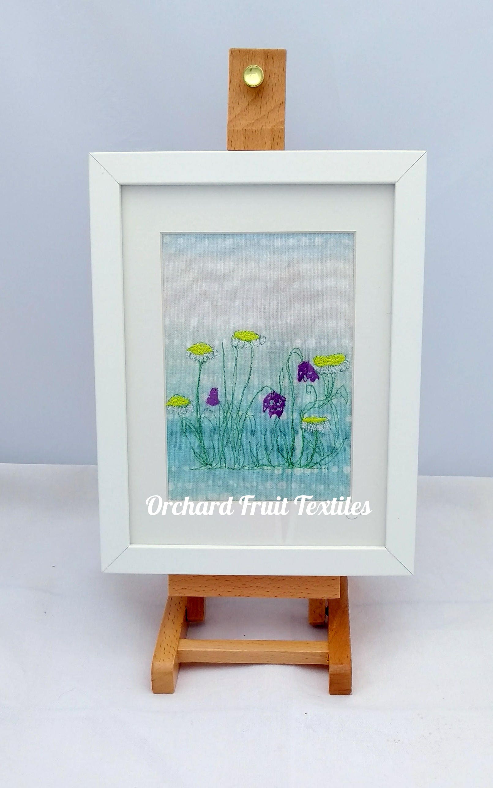 Original Textile Art Framed Embroidery Spring Flowers Etsy UK