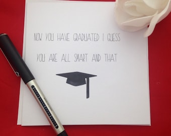 Graduation Card, Handmade Congratulations On Your Graduation Wishes, Congrats On Your Degree, Funny Degree Cards, All Smart Now