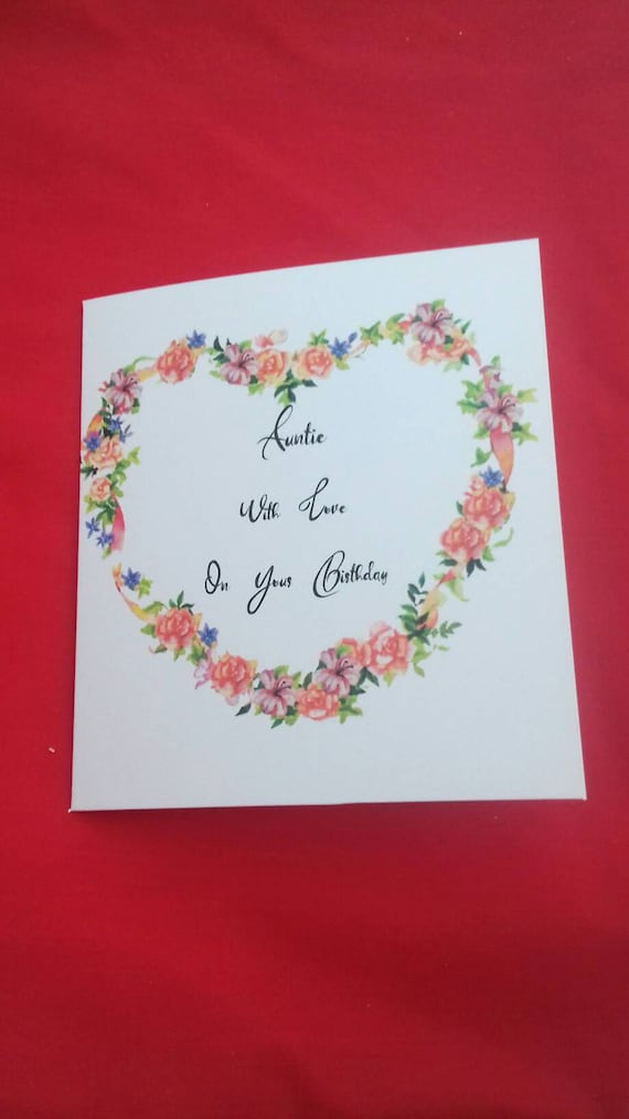Ciocia Z Miłością Na Karty Urodziny Kwiatowy Ciocia Karty Etsy