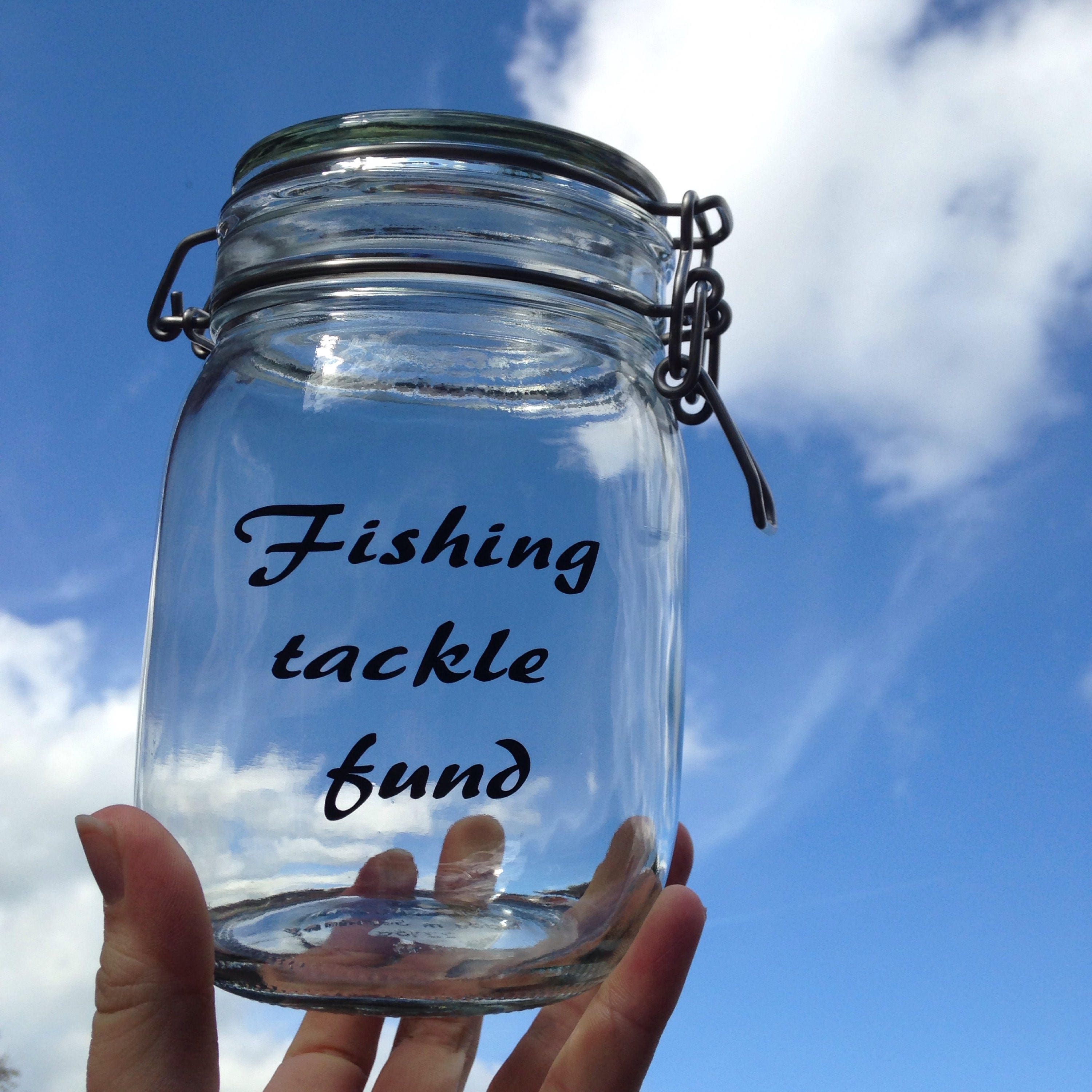 Fishing Tackle Fund Saving Jar Gifts For Fisherman Birthday Etsy