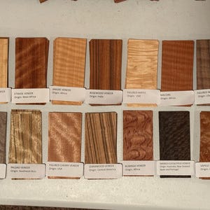 Pakket van 70 stukken exotisch vingerhoutfineer voor de Maple Tech Deck.
