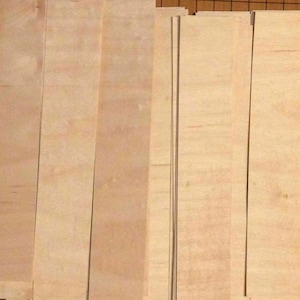 40 Maple Wood Veneer Fingerboard 24 straight cut 16 cross 1/42" thick tech deck