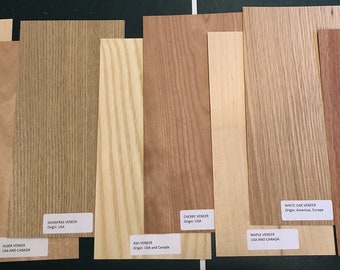 Wood Veneer Pieces 10 - 6” x 12” Pieces Domestic 1/42” Thickness Variety Pack Cricut