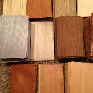 WOOD VENEER 65 pieces sheets 5 x 8 mixed domestic exotic box variety art pack inlay marquetry ring fingerboard image 5