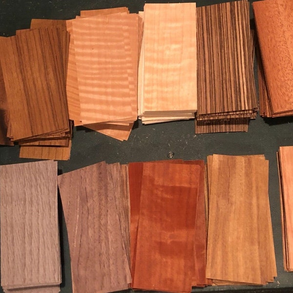 Confezione da 60 pezzi di impiallacciatura in legno con tastiera esotica per 12 tavole in acero Tech