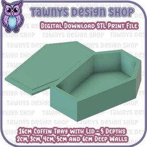 16cm Coffin Tray / Box Stl File in 5 Depths