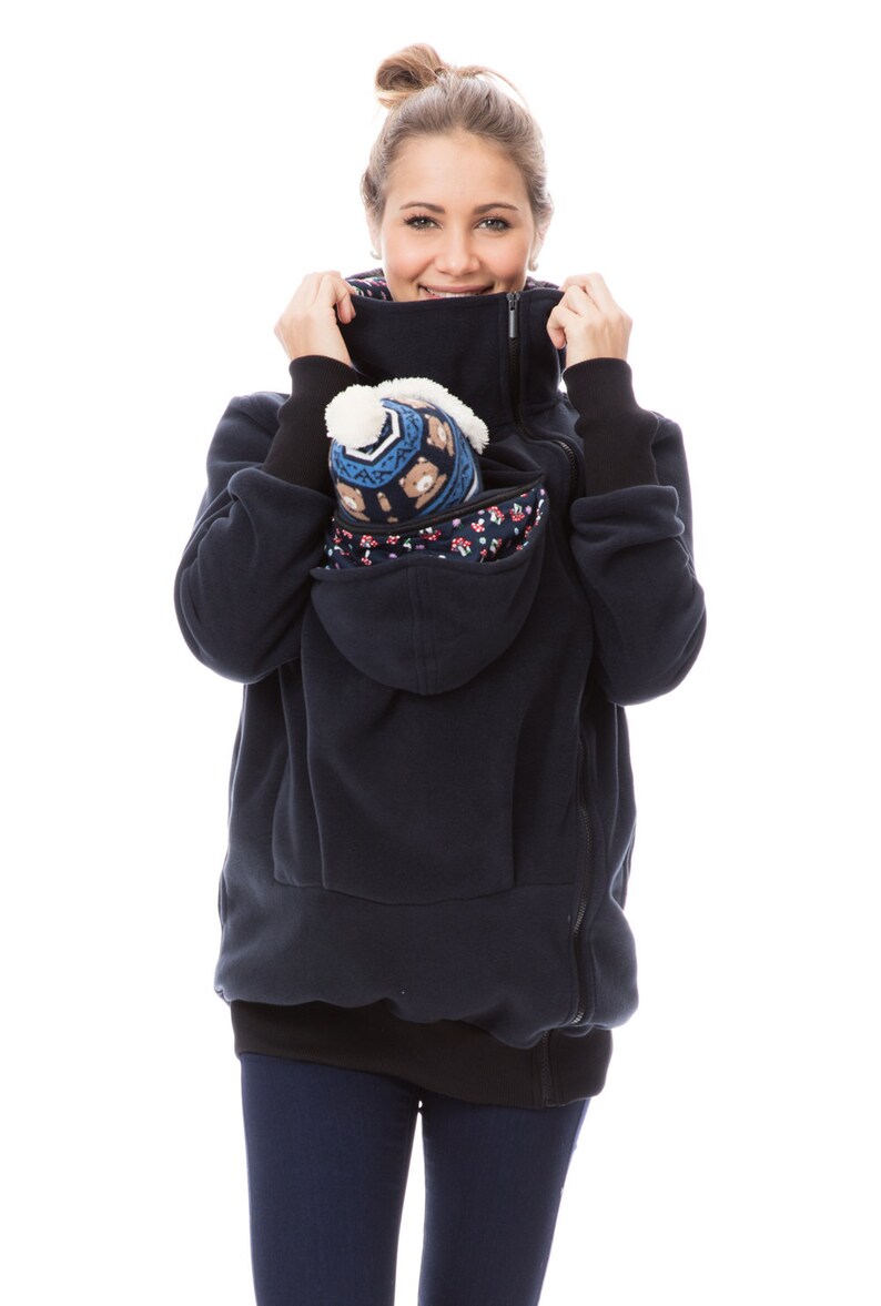 GoFuture \u00ae Babywearing jacket carrying carrier carry Kangaroo mum and baby hoodie fleece VIVA handmade GoFutureWithLove
