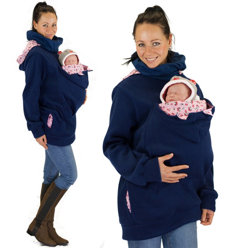 GoFuture \u00ae Babywearing jacket carrying carrier carry Kangaroo mum and baby hoodie fleece VIVA handmade GoFutureWithLove