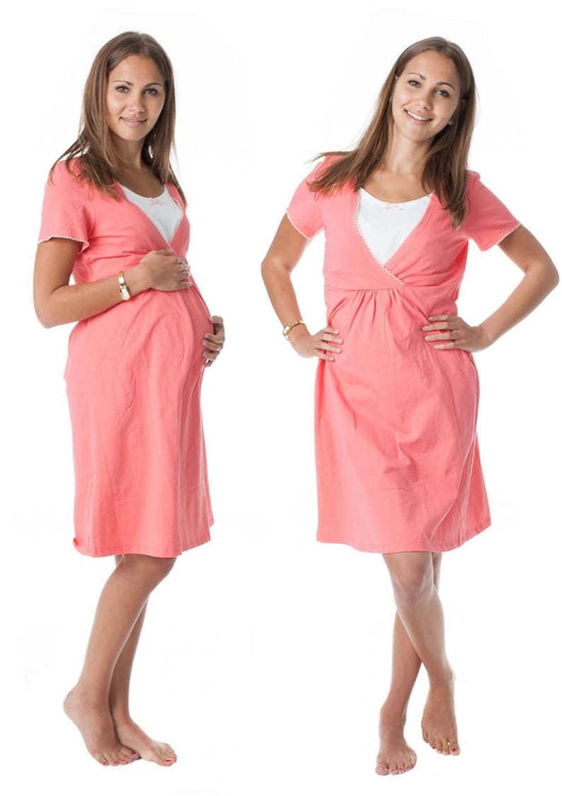 GoFuture\u00ae Maternity Nightgown Nursing nightgown 3in1 Normal leisure use nightgown JUNO breastfeeding function Soft Cotton Highest quality