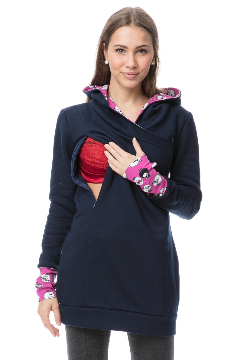 GoFuture\u00ae 3in1 hoodie Maternity Nursing hoodie Breastfeeding hoodie Normal leisure use ENILJA warm soft cosy highest quality