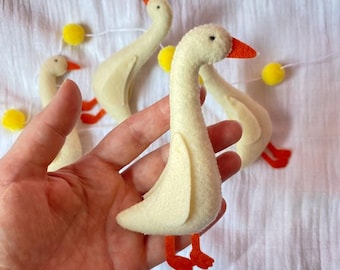 Duck Nursery Decor - Goose Ornament Felt - Ornamental Bird - Baby Gift - Cottagecore Nursery