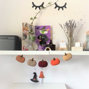 Felt Pumpkin Garland Halloween Garland Autumn Garland Halloween Decoration Kids Halloween Halloween Ornaments for tree image 1