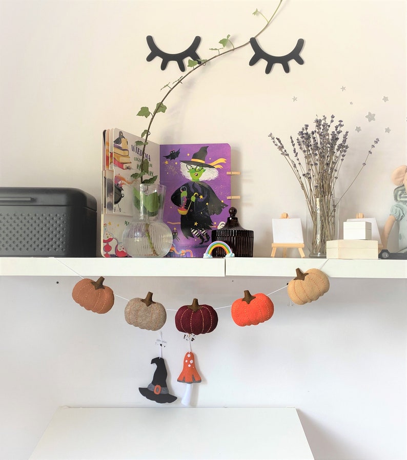 Felt Pumpkin Garland Halloween Garland Autumn Garland Halloween Decoration Kids Halloween Halloween Ornaments for tree image 1