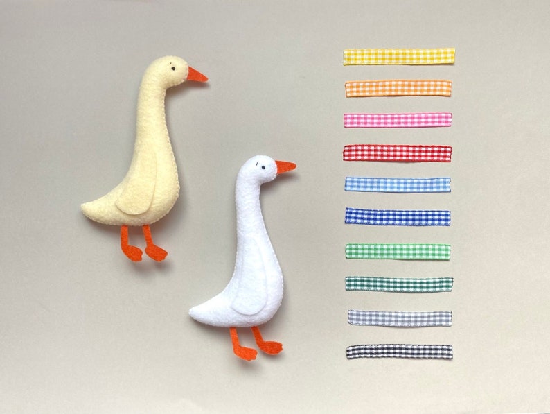 Duck Nursery Baby Mobile Goose Blue Ribbon Baby Mobile Boys Crib Mobile Goose Baby Shower Felt Goose image 9