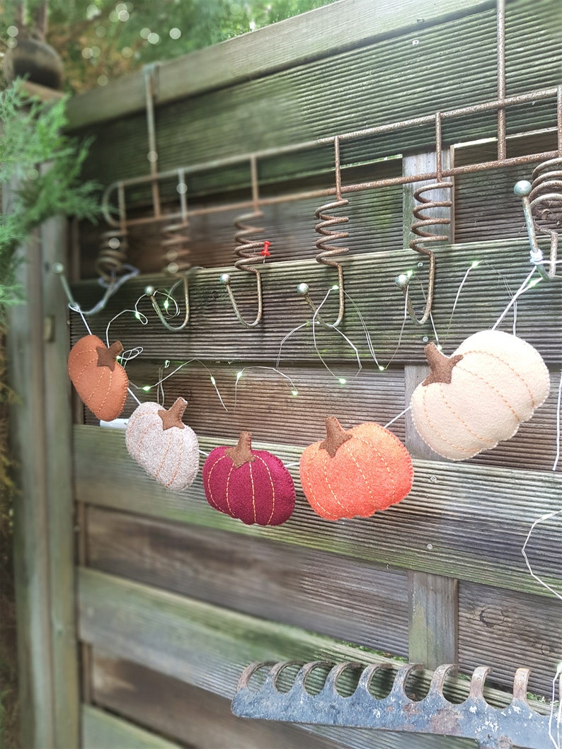 Felt Pumpkin Garland Halloween Garland Autumn Garland Halloween Decoration Kids Halloween Halloween Ornaments for tree image 5