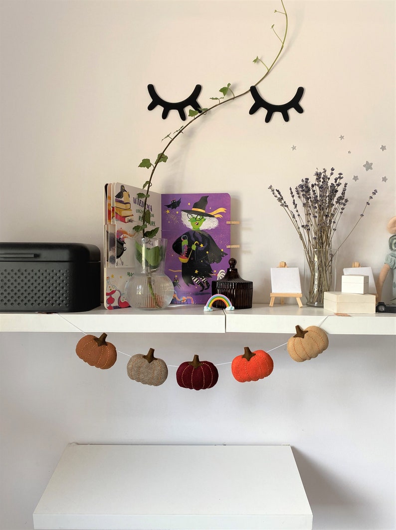 Felt Pumpkin Garland Halloween Garland Autumn Garland Halloween Decoration Kids Halloween Halloween Ornaments for tree image 3