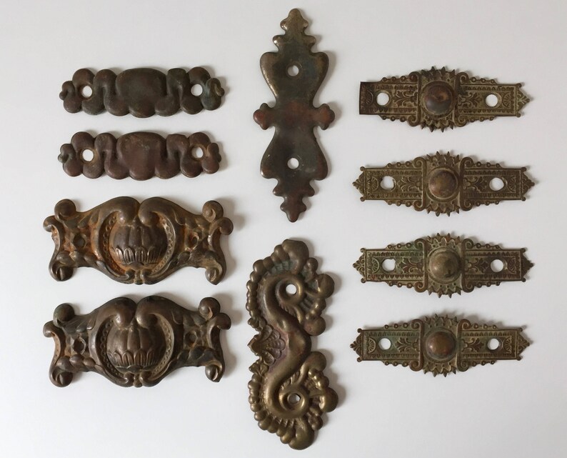 Antique Drawer Plates Dresser Hardware Copper and Brass Etsy