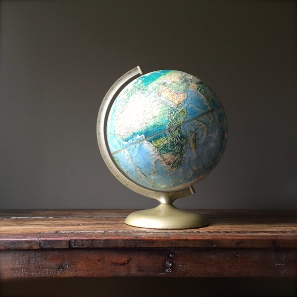 Mid Century Globe, Vintage Rand McNally Globe, World Map, Retro Office