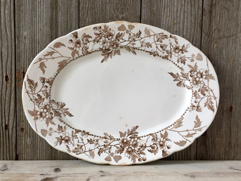 Ironstone Platter Antique Serving Plate Garfield C&H Etsy