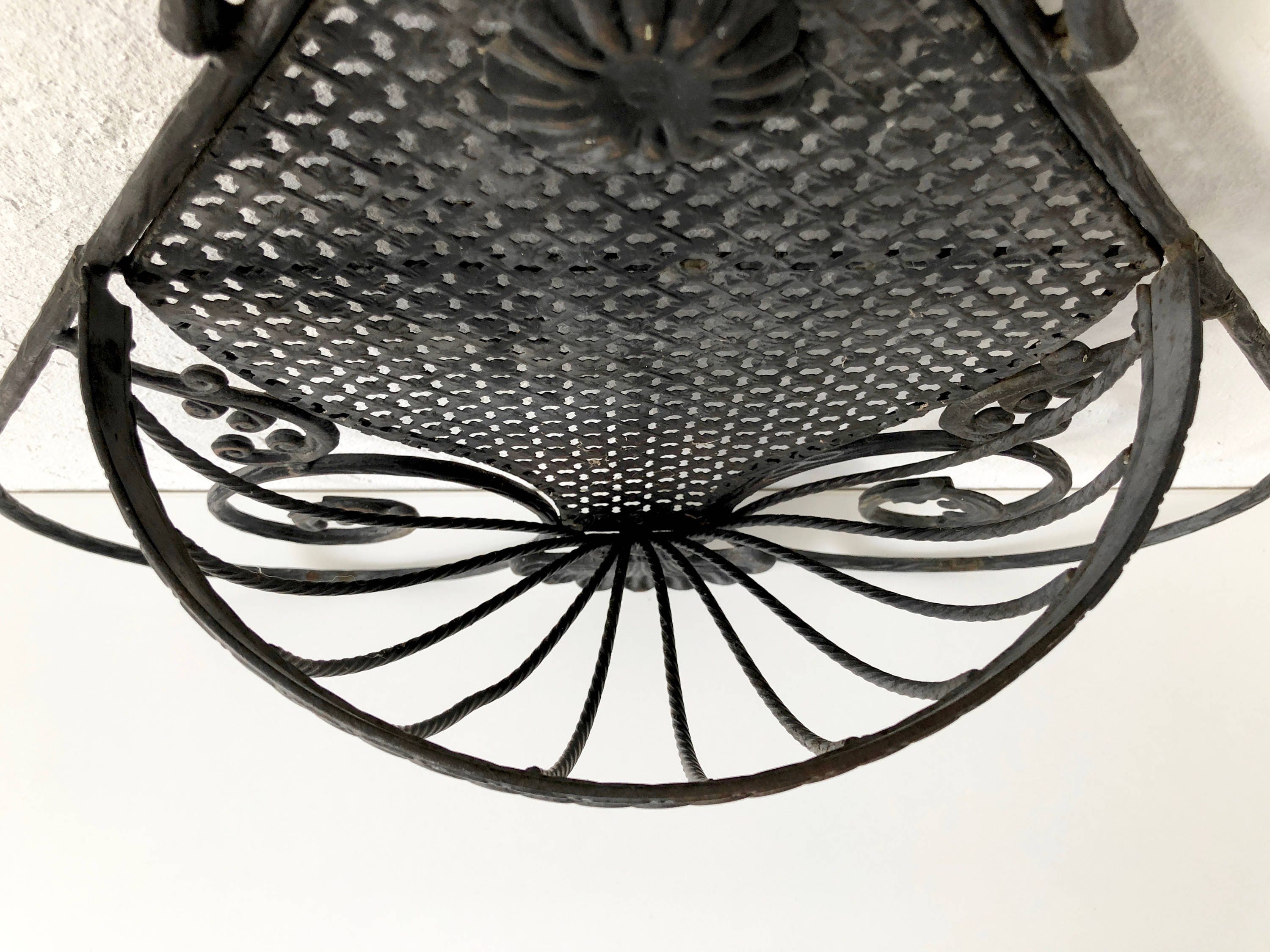 Wrought Iron Hanging Plant Holder Wall Mount Garden Mid Etsy Canada